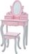 Teamson Kids Houten Kaptafel Kinderen - Tafel en Stoel Set - Roze/Grijs