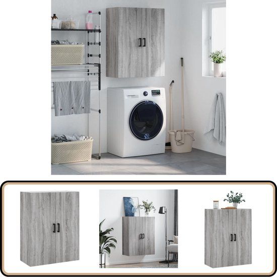vidaXL Bovenkast - Grijs Sonoma Eiken - 69,5x34x90 cm
