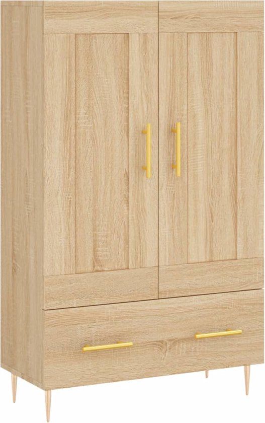 vidaXL Hoge kast 69,5x31x115 cm bewerkt hout sonoma eikenkleurig