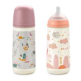 Suavinex, Set van 2 Anti-Colic babyflessen, 360 ml, roze