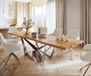 DELIFE Table à manger Edge 300x100 cm acacia naturel XL Spider acier inoxydable acier inoxydable Live-Edge