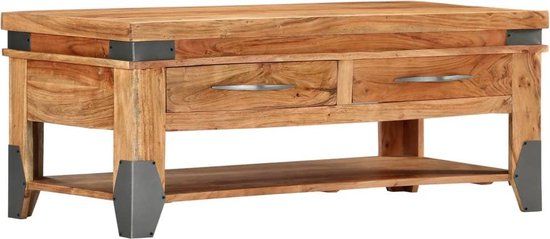 vidaXL Salontafel 110x52x45 cm Massief Acaciahout