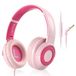 Casque enfants - Rose - Limiteur de volume 85 dB - Microphone - Filaire avec câble 3,5 mm