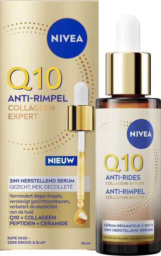 NIVEA Q10 Collageen Expert Anti-Rimpel Serum - Herstellend Anti-Aging Gezichtsserum - Met Peptide en Ceramide - 30ml