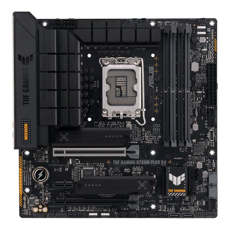 ASUS TUF GAMING B760M-PLUS D4 - Moederbord - Socket 1700 - Intel B760 - micro ATX