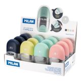 Milan 4714112 Potloodslijper Handmatige Puntenslijper Blauw, Roze, Turkoois, Geel