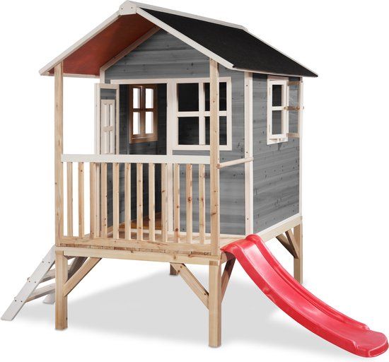 EXIT Toys Loft 300 Houten Speelhuis - Grijs