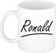 Bellatio Decorations Ronald Naam koffiemok - beker - met sierlijke letters - wit