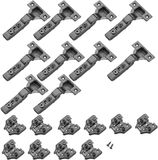 SOTECH S&O Handelsgesellschaft mbH 10 x T45-scharnier met gedempte middenanslag, incl. montageplaat + schroeven, zwart