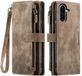 CaseMe C30 Hoesje Geschikt voor Samsung Galaxy A36 | Wallet Zipper Book Case met Pasjeshouder | Beschermhoes met Portemonnee | Bruin