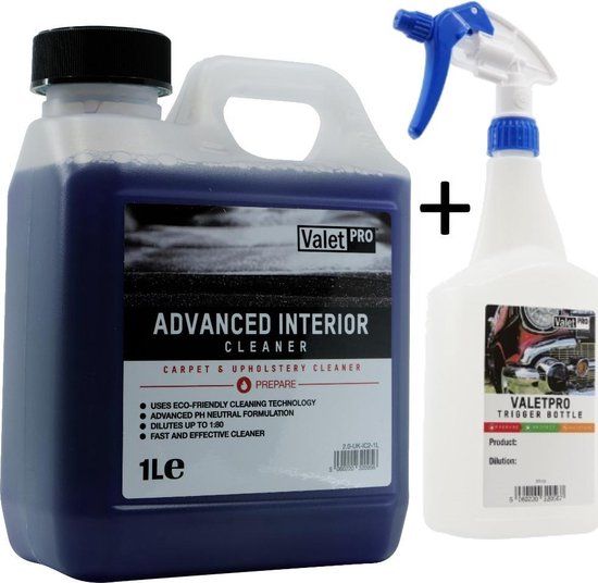 Valet Pro - Advanced Interior Cleaner 1 Ltr + Free Spray Bottle