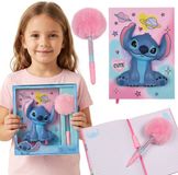 sarcia.eu DISNEY Stitch Schrijfset voor meisjes, stressball-notitieboekje + pen met pompon