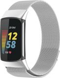 Wigento Fitbit Metal Steel Mesh Wristband with Magnetic Closure, Silver