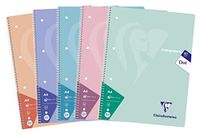 Clairefontaine 306253C - Pak met 5 schoolschriften, DIN A4 21x29,7 cm, 160 Pagina's, 90g, gestippeld, geassorteerde pastelkleuren, 1 pak