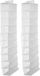 Kipit Organiseur de garde-robe - 2x - 10 compartiments - blanc - 15 x 28 x 118 cm - gain de place/suspendu