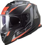 LS2 FF800 Storm II Racer Mat Titanium Oranje Integraalhelm - Maat XXL