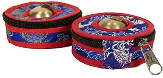 Yogi & Yogini naturals Hoesje voor Tingsha s blauw/rood Small 7.5 cm