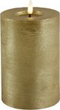 Countryfield Lyon LED kaars/stompkaars - goud - D10 x H15 cm - timer