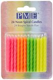 PME CA035 Neonkleurige spiraalkaarsen, assortiment, 24 stuks, kunststof, multicolored, 0,5 x 0,5 x 5,9 cm