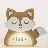 WONDEE Vintiun Nachtlampje voor baby's, personaliseerbaar, [4 modellen] Nachtlampje voor kinderen, vos, gepersonaliseerd cadeau voor baby's, geboorte, bedlampje, slaapkamer, decoratie voor babykamer, jongens en meisjes