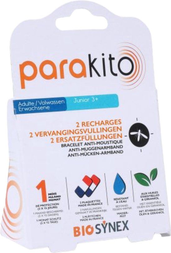 Parakito Navulling Anti-Muggen Armband - 2 stuks