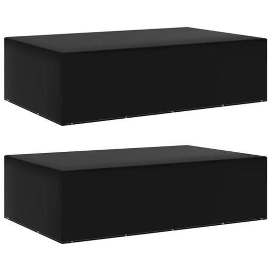 vidaXL Tuinmeubelhoezen - 2 Stuks - Zwart - Polyetheen - 325x205x90 cm