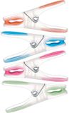 Merkloos Anti-slip wasknijpers - 40x stuks - kleurenmix - kunststof - 8 cm