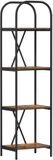 vidaXL Étagère - 4 niveaux - 40 x 30 x 146 cm - Bois traité - Chêne fumé