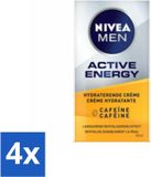 NIVEA MEN Active Energy gezichtscrème met cafeïne, 50 ml - voordeelverpakking - 4 stuks