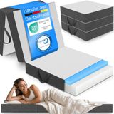 ELONEO Matelas viscoélastique pliable - 75x200 cm, 15 cm surmatelas pliable extra épais, housse lavable, lit d'appoint multifonctionnel, matelas de voyage, matelas d'appoint, lit pliable, pouf, siège et futon