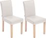 CLP Ina Set van 2 Eetkamerstoelen - Zonder armleuning - Hout - Kunstleer - creme natura