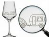 Verre à vin gravé avec un motif de camping-car, capacité de 350 ml