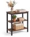 Merkloos Relaxdays bijzettafel, 2 legplanken, industrieel design, bruin/zwart