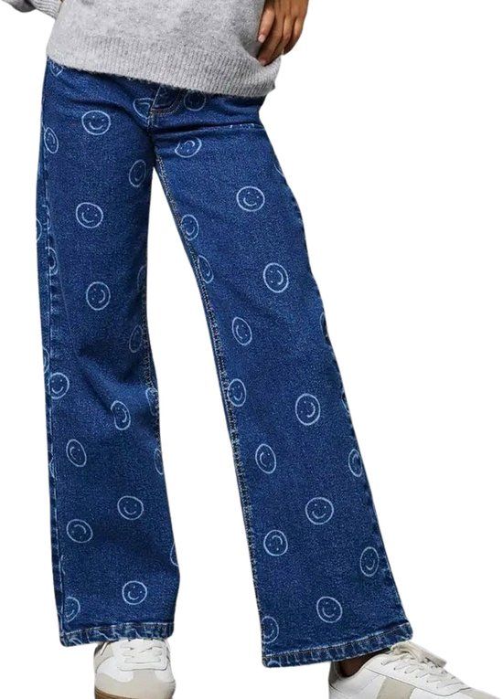 ONLY Kids Only Juicy Wide Leg Smiley Jeans Meisjes - Maat 158