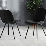 Julian Bowen Set van 2 Otto Eetkamerstoelen, Zwart, 46 x 62cm