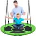 SereneLife Nestschommel voor Kinderen – Inclusief Boom Ophangset, 2 Verstelbare Touwen & 360° Swivel – Buitenschommel, Sterke Hangschommel voor Buiten – Groen