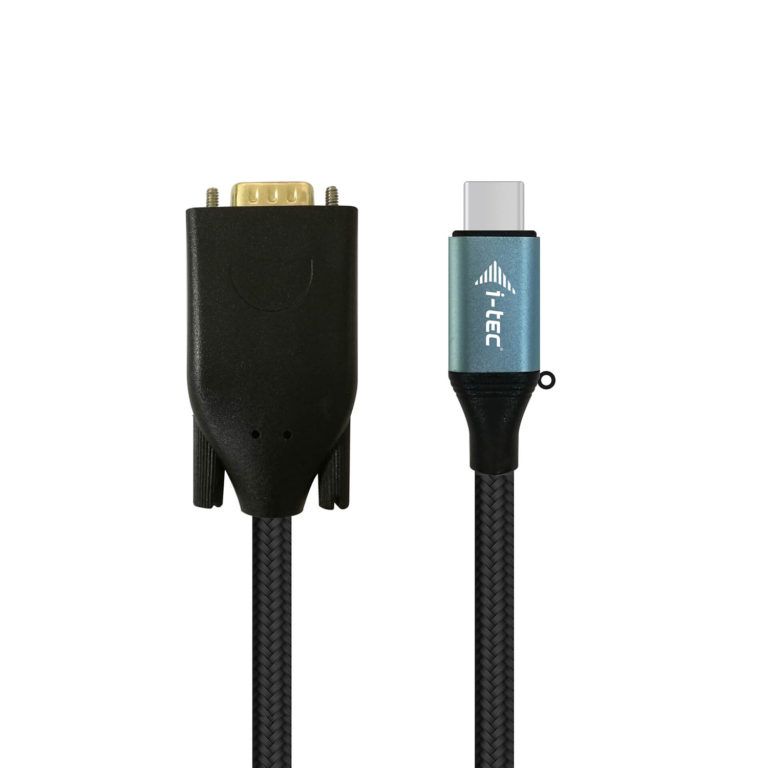 i-Tec C31CBLVGA60HZ USB-C naar VGA adapterkabel 1.5m blauw, zwart