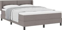 vidaXL Boxspring bed met kussens en hoofdbord, taupe, 200 x 140 cm, stof