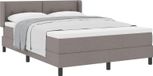 vidaXL Boxspring bed met kussens en hoofdbord, taupe, 200 x 140 cm, stof