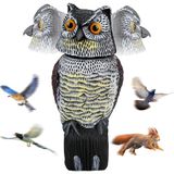 Uil Uil Lokvogels Om Vogels Weg Te Schrikken - 360 Gradens Roterende Kop, Plastic Uil Lokaas Voor Binnen En Buiten