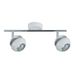VoltShine Stekkerdoos met twee GU10-fittingen, afmetingen 14 x 36,5 x 8,5 cm, in wit en zilver, ideaal voor decoratieve verlichting