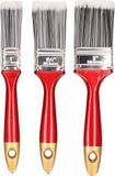 Merkloos / Sans marque Humbert Und Brandt Gmbh Synthetische Verfkwasten set - houten handvat - 3 stuks