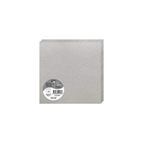 Clairefontaine 22189C - Dubbele kaarten - 16 x 16 cm - 25 stuks - Zilver