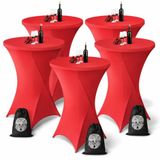 Aventara Statafelrok Rood x 5 – ∅80-85 x 110 cm met Opbergtas – Statafelhoes Stretch Stof – Kras- en Vouwvrije Statafel Rok Extra Dik – Rode Sta Tafelrok 5 Stuks – Statafelhoezen Voor Horeca Evenementen Feest Bruiloft Partijen