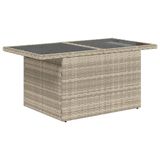 vidaXL 7-delige Loungeset met kussens, polyrattan, lichtgrijs