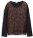 Tom Tailor Losvallend shirt met lange mouwen en luipaardprint - Maat S - brown black big leo print