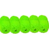 UV FLOOR 5 bollen neongroen garen, speciaal zwart licht, fluorescerend accessoire, string art