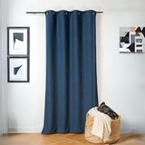 HomeMaison Thermogordijn in gekrulde stijl Blauw Polyester