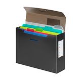 VIQUEL - Propyglass A4 opbergbox met 5 uitneembare mappen - A4-map - doorschijnend grijs