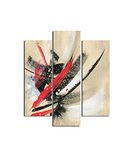 Homemania Wandafbeelding, rood, 3 stuks, Abstract van Living, Room-Multicolor, 57 x 0,3 x 60 cm, HM203MDF62, MDF